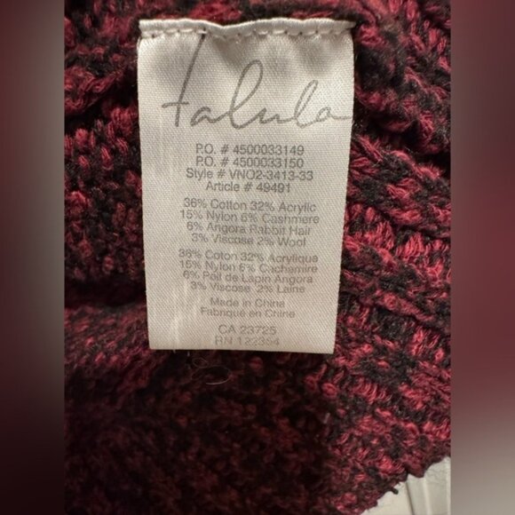 Aritzia x Talula Cashmere Angora blend Burgundy knit open waterfall cardigan XS - Picture 4 of 5